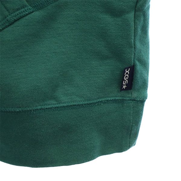 エックスガール ロゴプリント 長袖 ジップパーカー M グリーン X-girl スウェット レディース