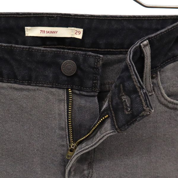 Levi's リーバイス 711 切替 切替 スキニーデニムパンツ W29 グレー ジーパン レディース