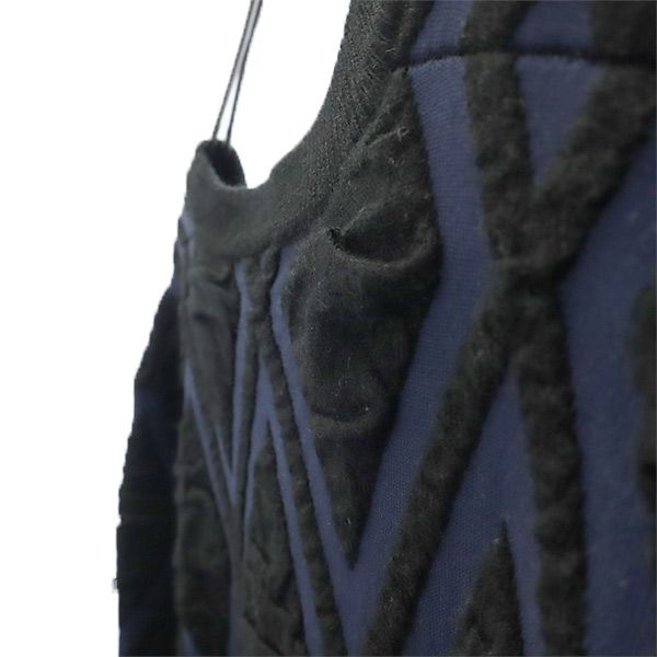 EN ROUTE アンルート 総柄 長袖 セーター 2 ネイビー×ブラック ニット ユナイテッドアローズ メンズ