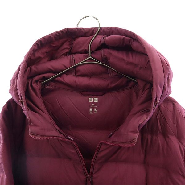 UNIQLO ユニクロ シームレス ダウンジャケット XL パープル シームレスダウンパーカ 収納袋付き レディース
