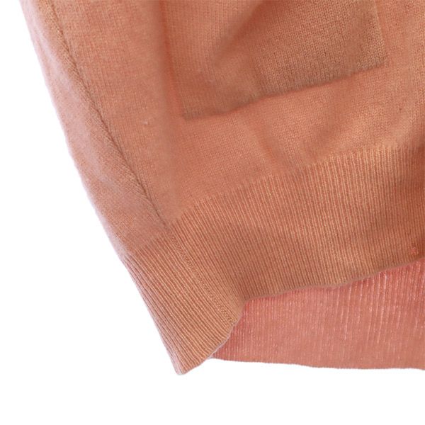 ピュアカシミア 長袖 カシミヤ100% ニット カーディガン L ピンク PURE CASHMERE レディース