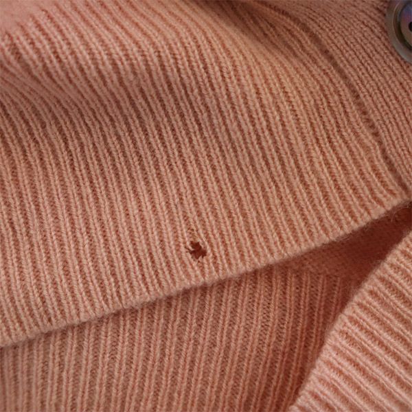 ピュアカシミア 長袖 カシミヤ100% ニット カーディガン L ピンク PURE CASHMERE レディース
