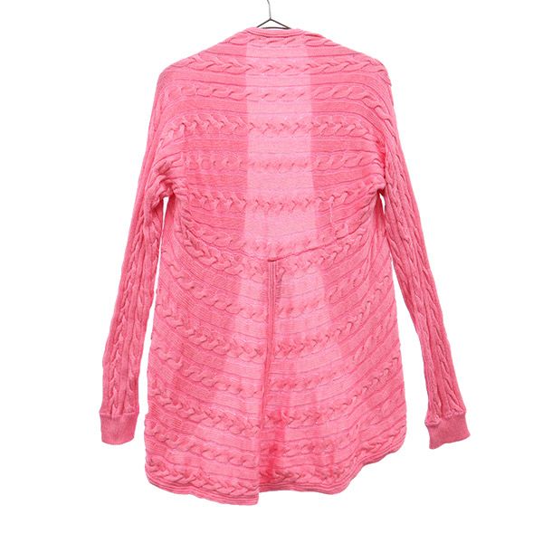 LAUREN RALPH LAUREN ローレンラルフローレン 長袖 ケーブルニット カーディガン S/M ピンク レディース