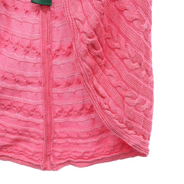 LAUREN RALPH LAUREN ローレンラルフローレン 長袖 ケーブルニット カーディガン S/M ピンク レディース