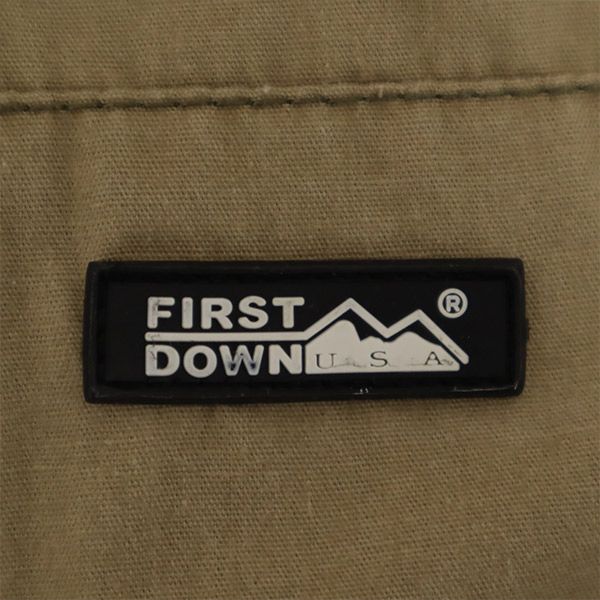 ファーストダウン ロゴワッペン ショートパンツ L ベージュ FIRSTDOWN メンズ