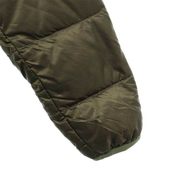 マーモット 切替 ダウンジャケット S グリーン×カーキ MARMOT 収納袋付き ロゴ刺繍 レディース