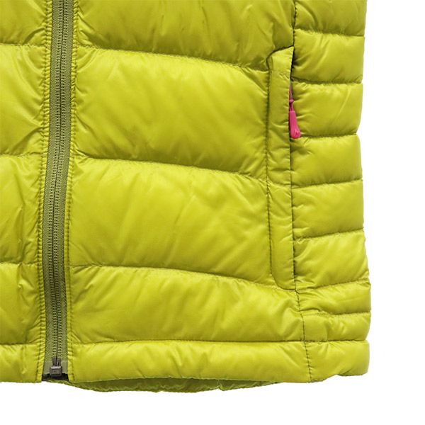 マーモット 切替 ダウンジャケット S グリーン×カーキ MARMOT 収納袋付き ロゴ刺繍 レディース