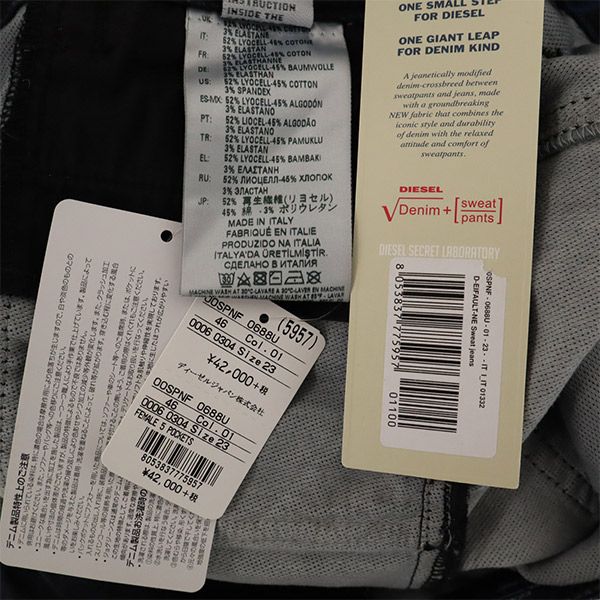 未使用 DIESEL ディーゼル テーパードデニムパンツ w23 ネイビー ジーパン レディース