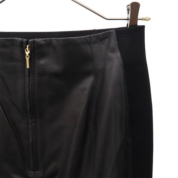 EPOCA エポカ 三陽商会 ラムレザー ロングスカート 40 ブラック レディース
