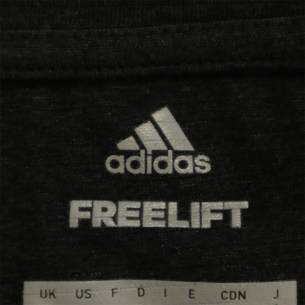 アディダス ボーダー トレーニング 半袖 ウェア S グレー adidas Tシャツ スポーツ ロゴプリント メンズ