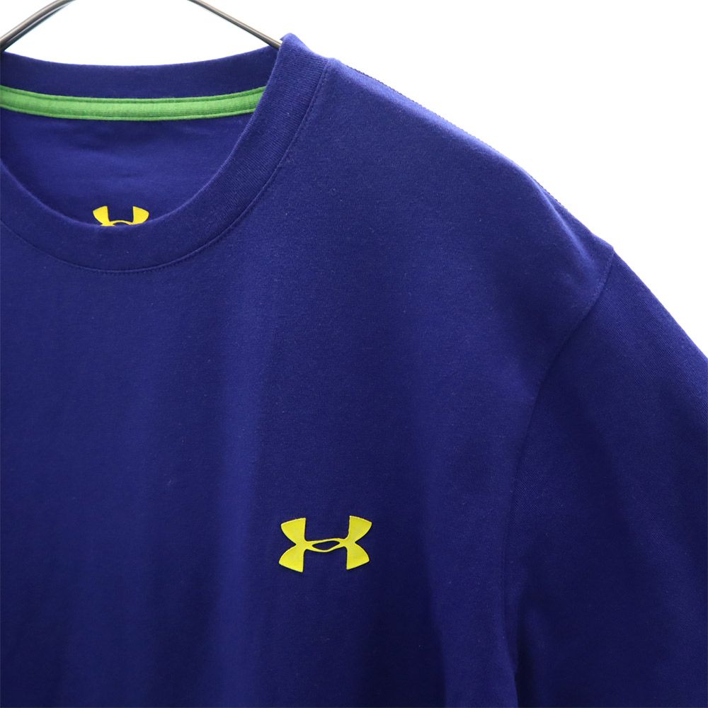未使用 アンダーアーマー トレーニング 半袖 ウェア SM ブルー UNDER ARMOUR Tシャツ スポーツ ロゴプリント メンズ