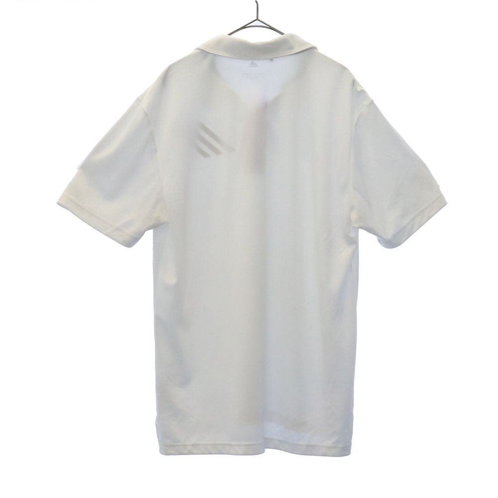 アディダス 総柄 半袖 ポロシャツ O ホワイト adidas スポーツ トレーニング ウォームアップ ロゴプリント メンズ