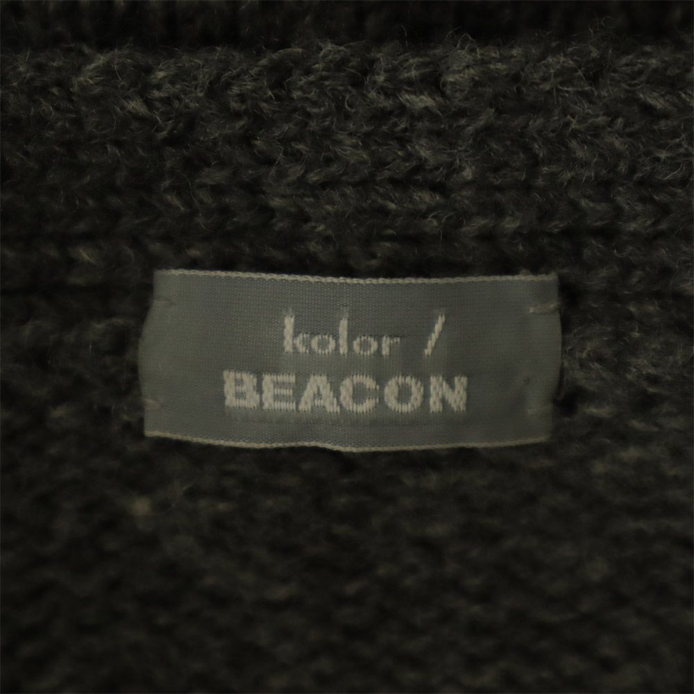 kolor BEACON カラービーコン 日本製 ライン 長袖 ウール ニット カーディガン 2 グレー メンズ