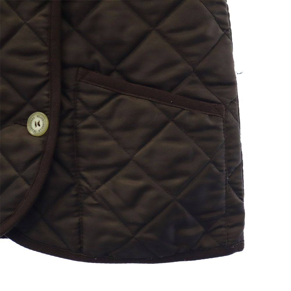 Traditional Weatherwear トラディショナルウェザーウェア 中綿 ダブルブレスト キルティングジャケット 32 ブラウン レディース