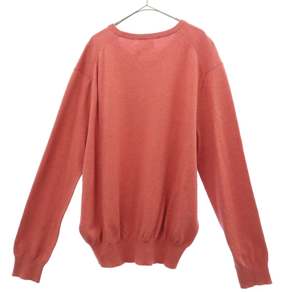 ポロラルフローレン 未使用 ロゴ刺繍 長袖 Vネック セーター L レッド系 POLO RALPH LAUREN タグ付き ニット メンズ