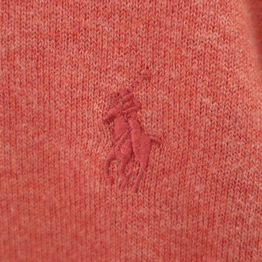 ポロラルフローレン 未使用 ロゴ刺繍 長袖 Vネック セーター L レッド系 POLO RALPH LAUREN タグ付き ニット メンズ