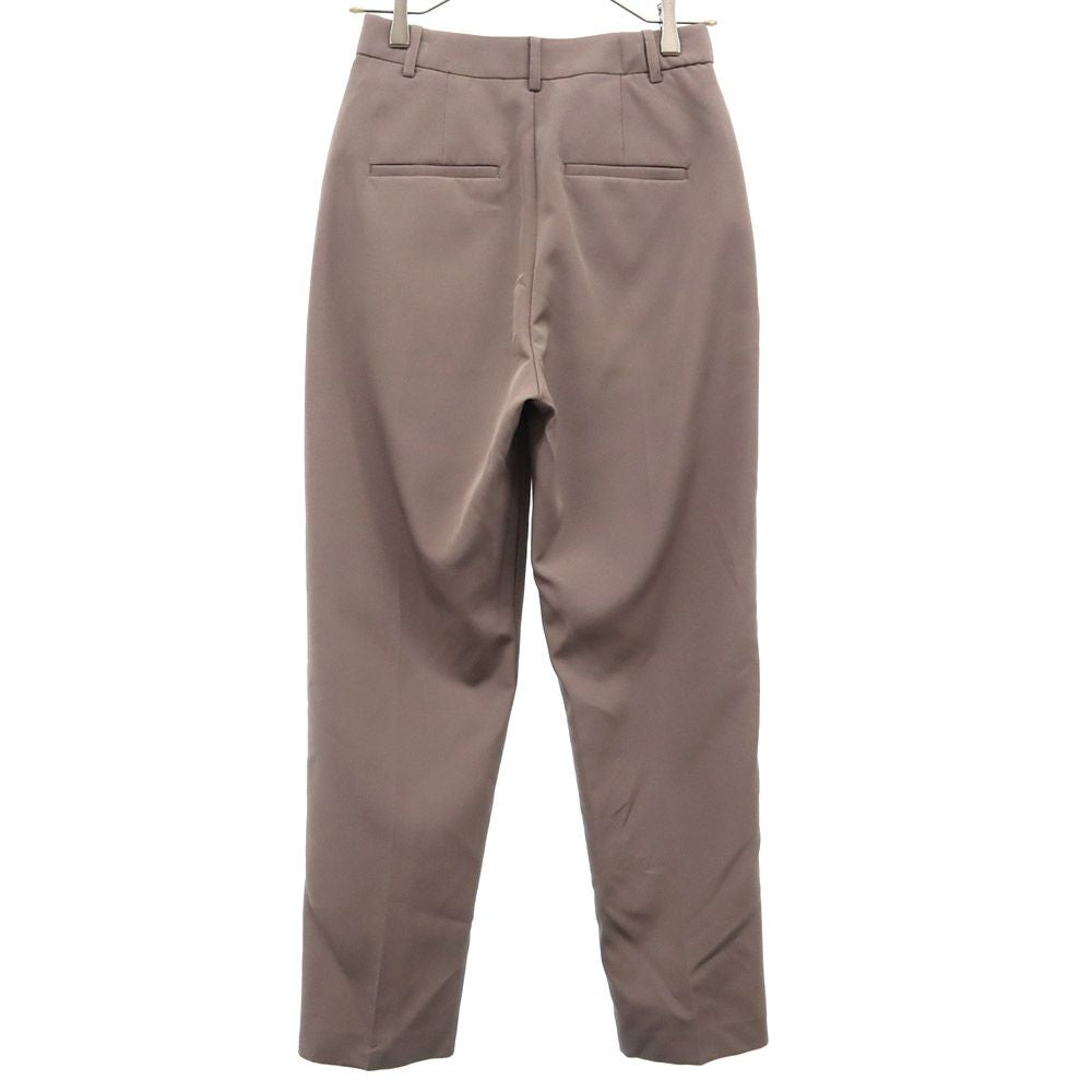 未使用 nano universe ナノユニバース センタープレス テーパードパンツ 38 グレー アジャストマジック レディース