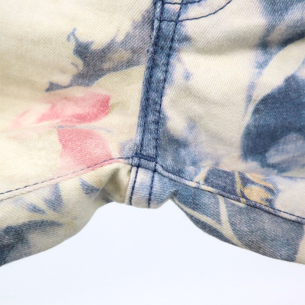 ポロラルフローレン 花柄 スリムデニムパンツ W26 ブルー×ホワイト POLO RALPH LAUREN ジーパン レディース