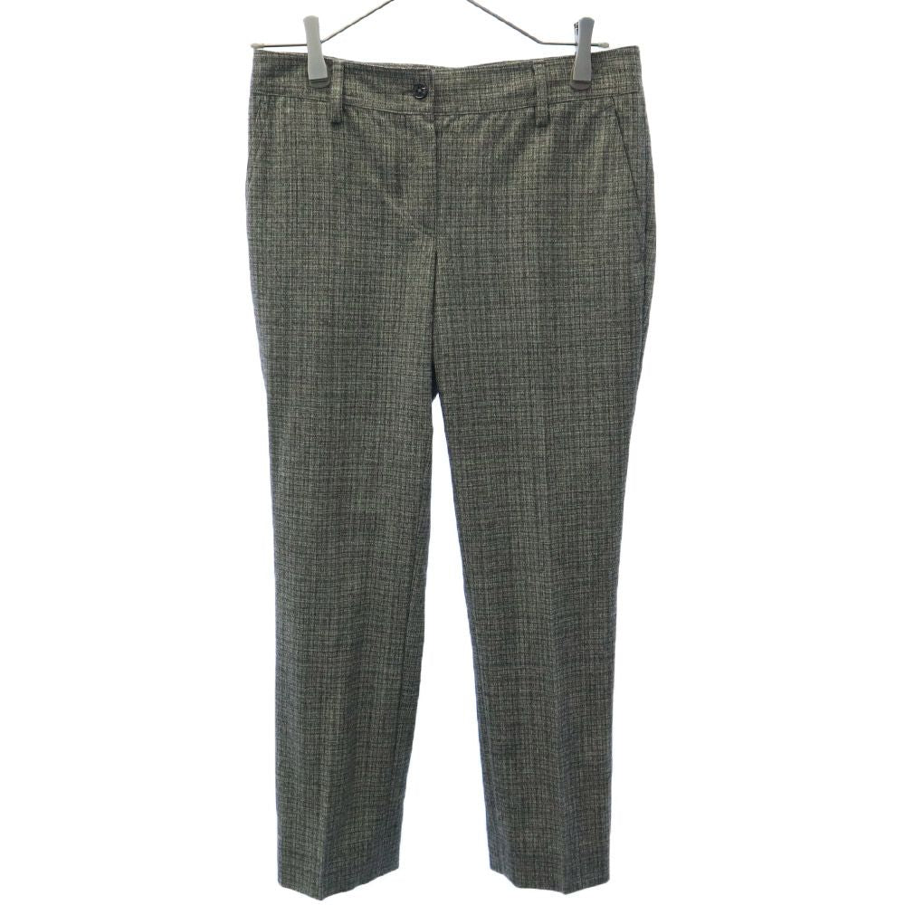 Kiton キートン チェック スラックスパンツ 38 グレー系 レディース