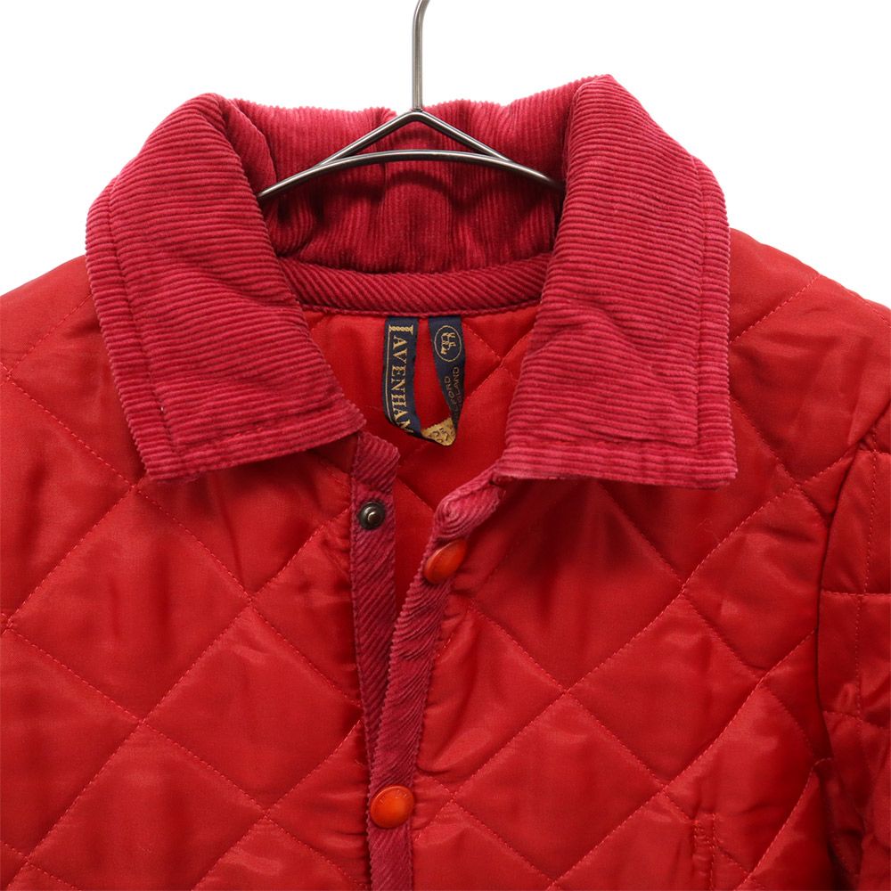 LAVENHAM ラベンハム ロゴタグ キルティング 中綿ジャケット 34 レッド レディース