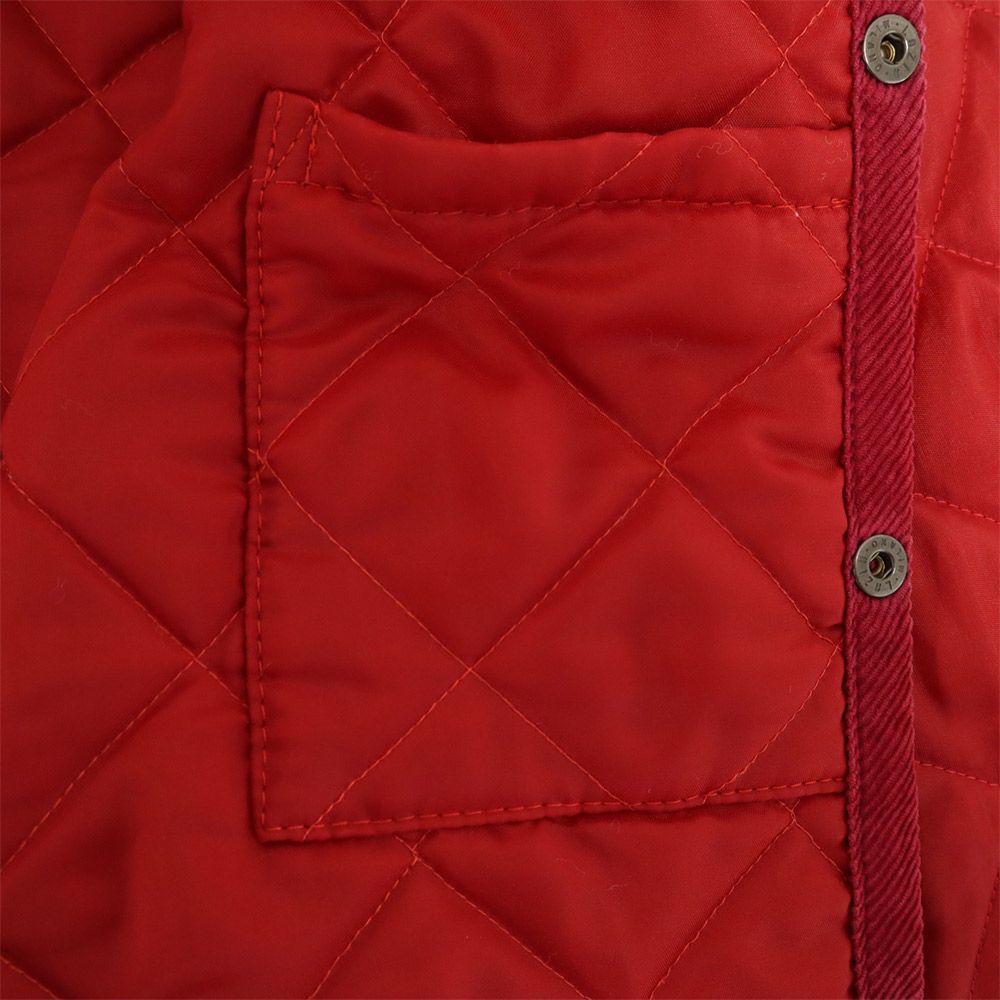 LAVENHAM ラベンハム ロゴタグ キルティング 中綿ジャケット 34 レッド レディース