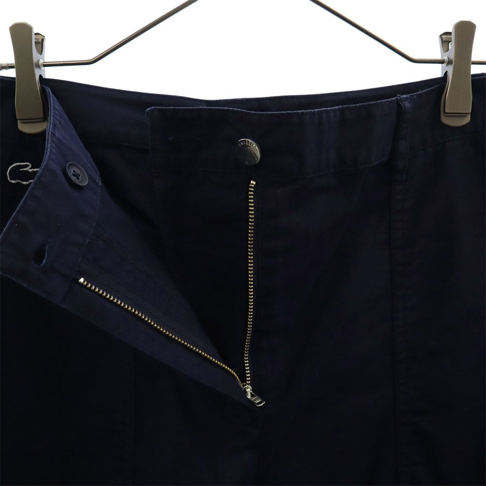 LACOSTE ラコステ ロゴワッペン ワイドパンツ 38 ネイビー レディース