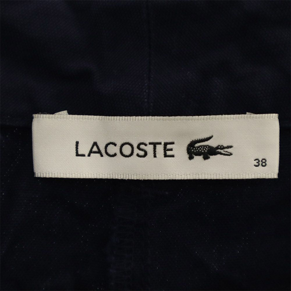 LACOSTE ラコステ ロゴワッペン ワイドパンツ 38 ネイビー レディース
