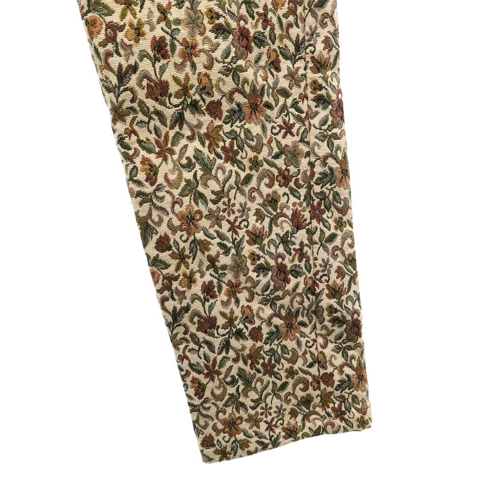 Bon Vieux Temps ボンビュータン 総柄 ゴブラン織 テーパードパンツ 36 ブラウン レディース