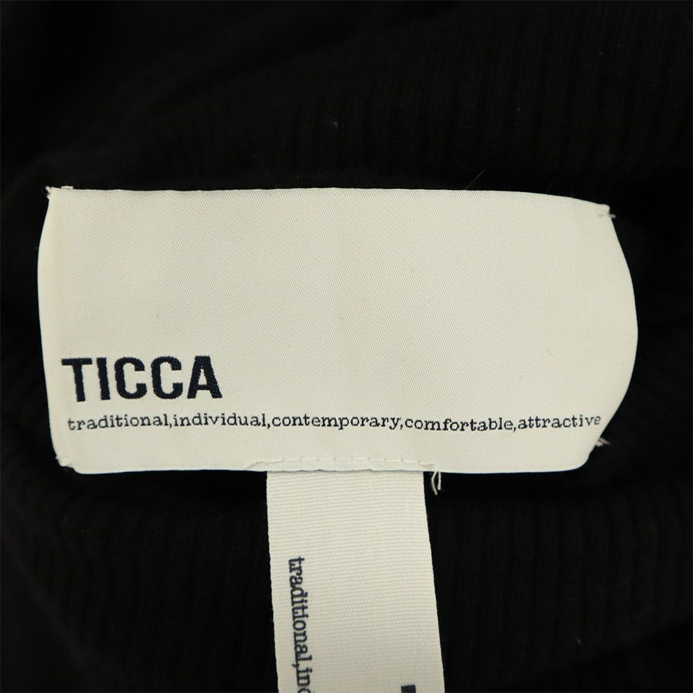 TICCA ティッカ 長袖 ウール タートルネック ロングワンピース F ブラック レディース