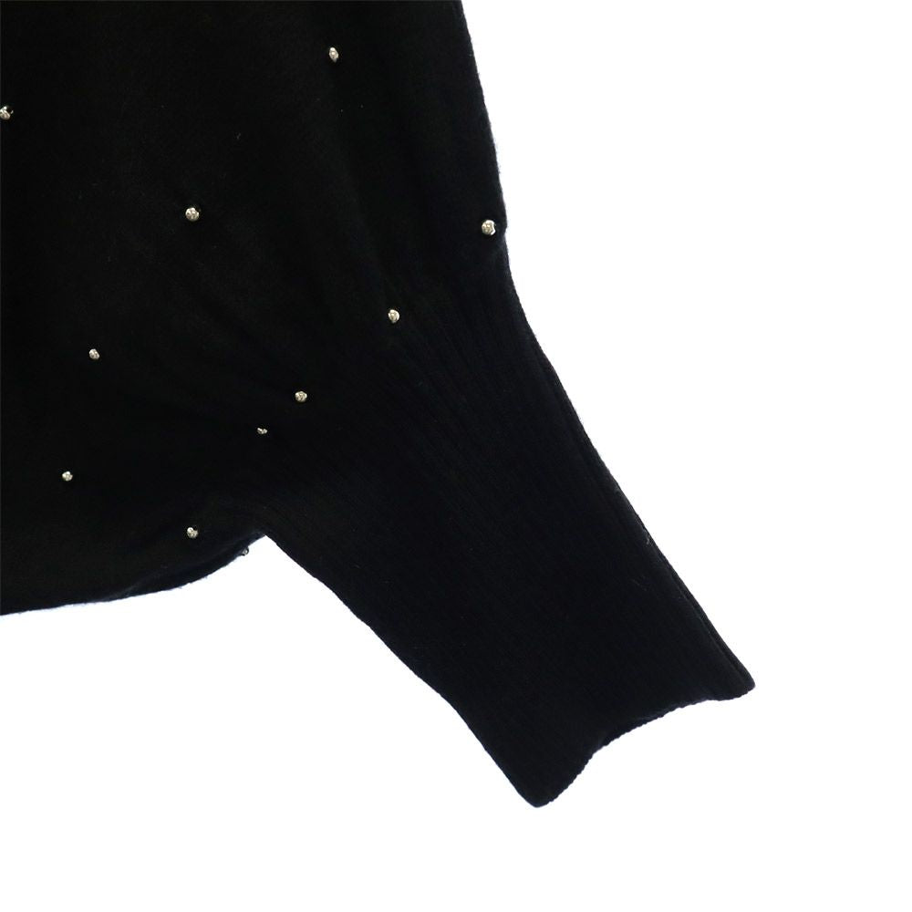 AULA AILA アウラアイラ ビーズ 長袖 セーター ブラック ニット レディース