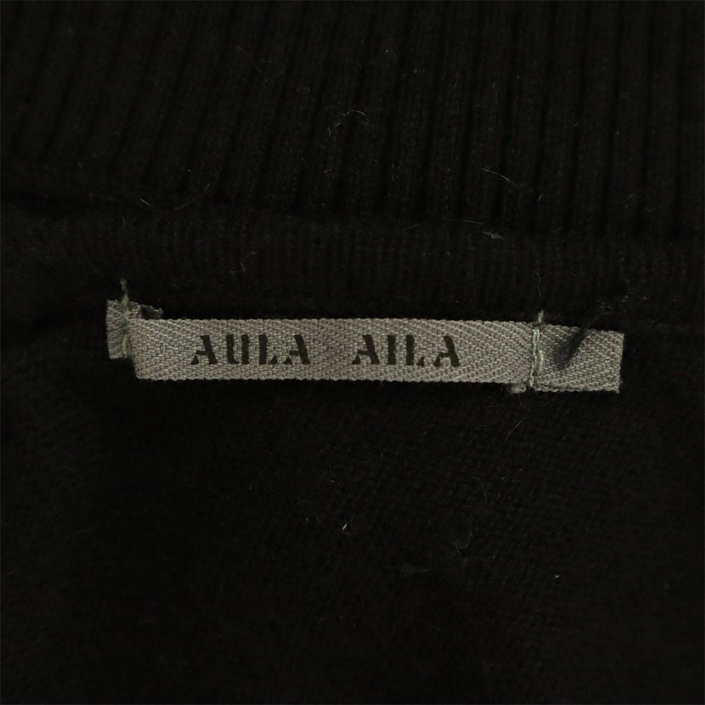 AULA AILA アウラアイラ ビーズ 長袖 セーター ブラック ニット レディース