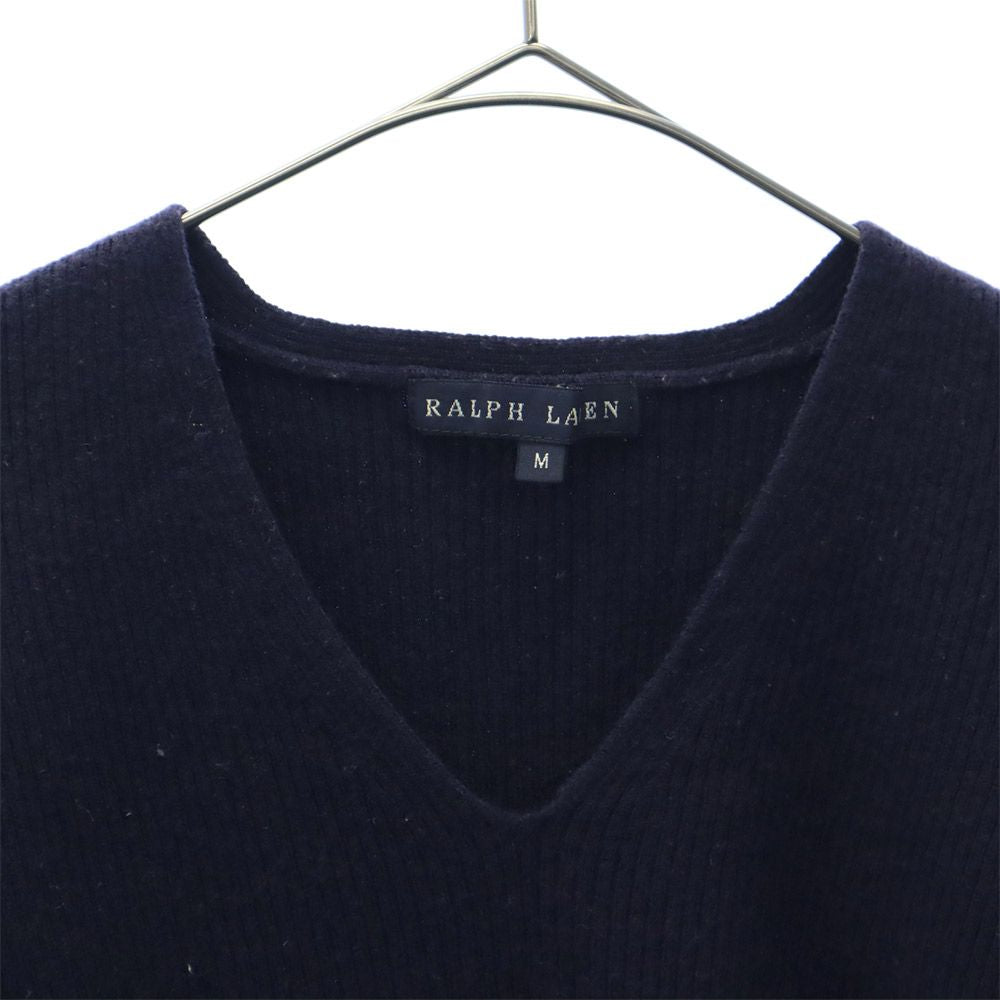 ラルフローレン 長袖 Vネック セーター M ネイビー RALPH LAUREN ニット レディース