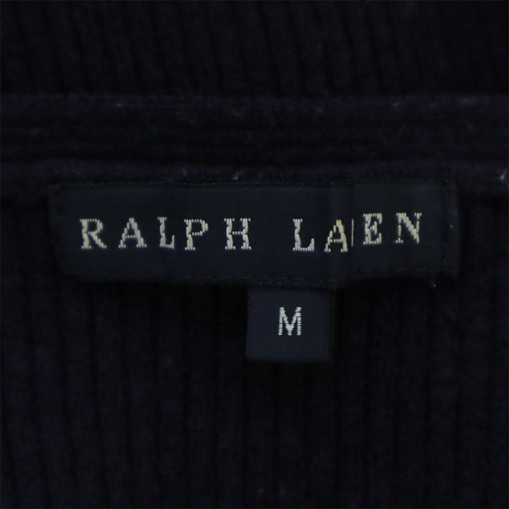 ラルフローレン 長袖 Vネック セーター M ネイビー RALPH LAUREN ニット レディース