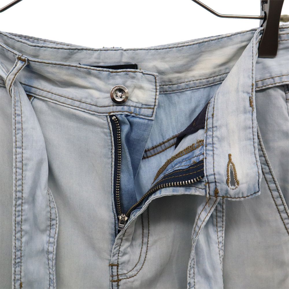 DIESEL ディーゼル ルーズ ソフト デニムパンツ W25 ブルー ウエストリボン レディース