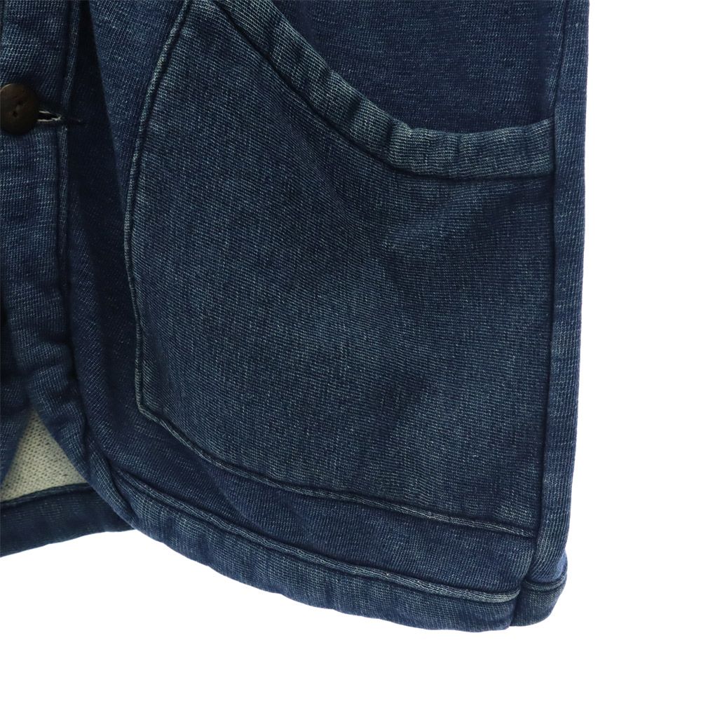 45rpm 45アールピーエム ロゴ刺繍 スウェット ジャケット 2 ブルー メンズ