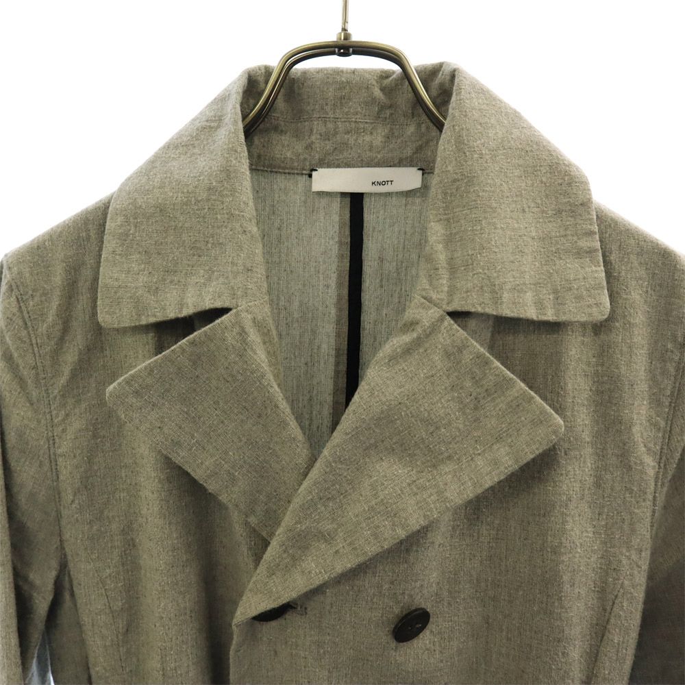 KNOTT ノット 日本製 ダブル コート 1 グレー トレンチコート レディース
