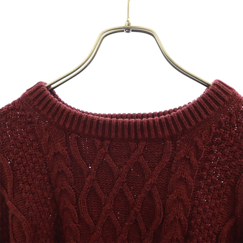 Lafayette ラファイエット 半袖 ニット L ボルドー系 ロゴ刺繍 メンズ