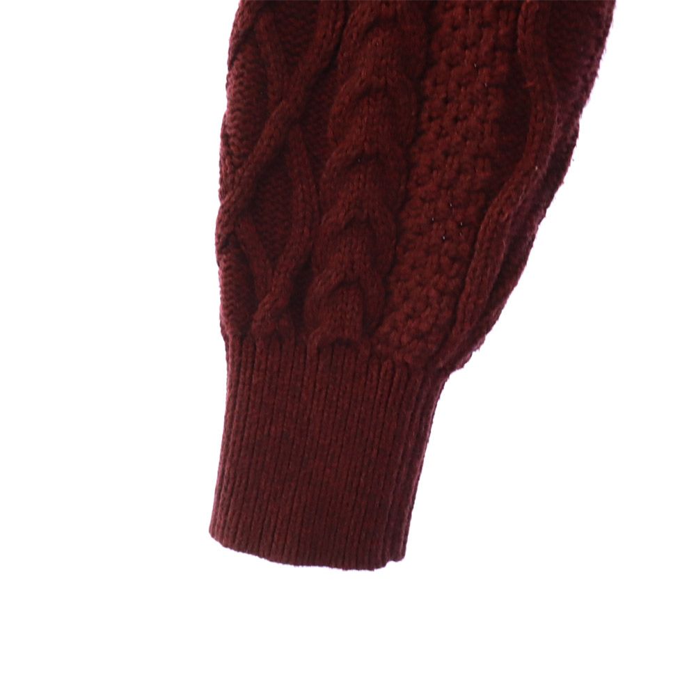 Lafayette ラファイエット 半袖 ニット L ボルドー系 ロゴ刺繍 メンズ