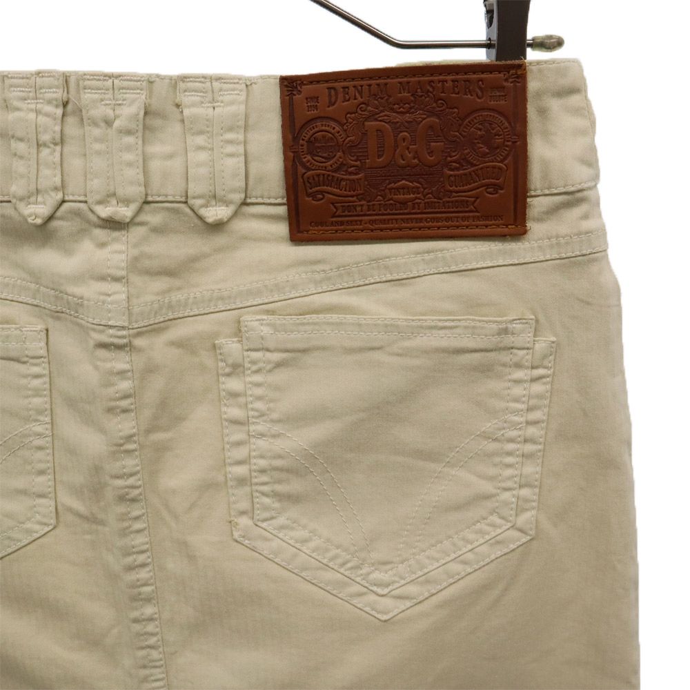 DOLCE&GABBANA ドルチェアンドガッバーナ イタリア製 ロゴワッペン ミディ丈 タイトスカート 38 ベージュ レディース