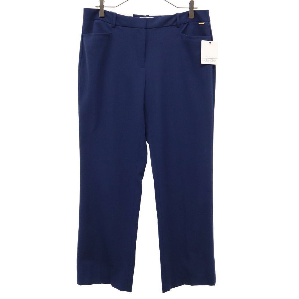 未使用 Calvin klein カルバンクライン ロゴプレート モダンフィットクロップド パンツ 10 ネイビー タグ付 レディース