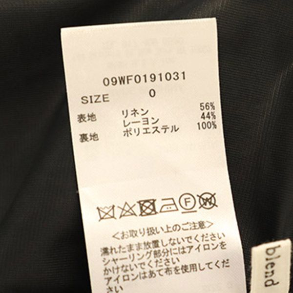 Mila Owen ミラオーウェン リネンブレンド 長袖 ワンピース 0 ブラック レディース