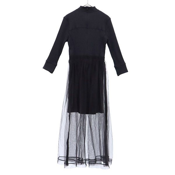 furfur ファーファー 長袖 ドッキング ワンピース F ブラック レディース