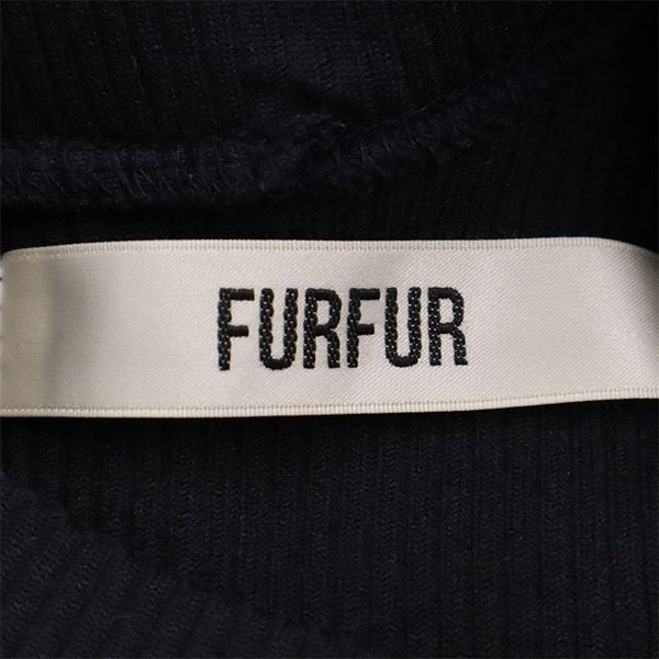 furfur ファーファー 長袖 ドッキング ワンピース F ブラック レディース