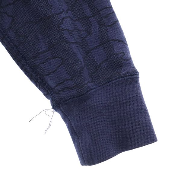 ナイキ 総柄 長袖 スウェット ジップパーカー S ネイビー×ブラック NIKE メンズ