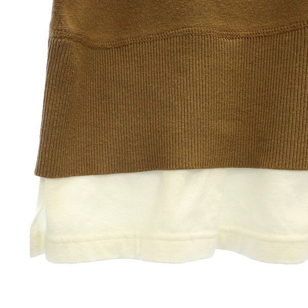 Mila Owen ミラオーウェン 長袖 トレーナー 1 ブラウン ドッキング レディース