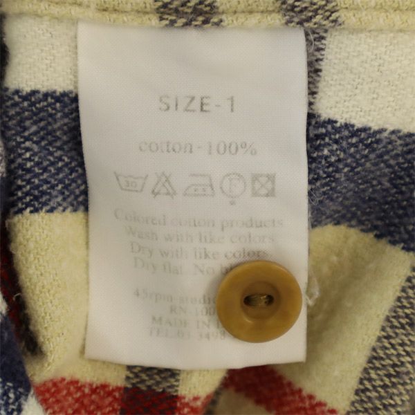 45RPM.& フォーティーファイブアールピーエムアンド チェック柄 長袖 シャツ 1 レディース