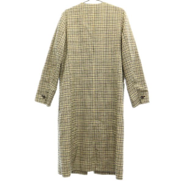 LOWRYS FARM ローリーズファーム チェック柄 ノーカラーコート M レディース