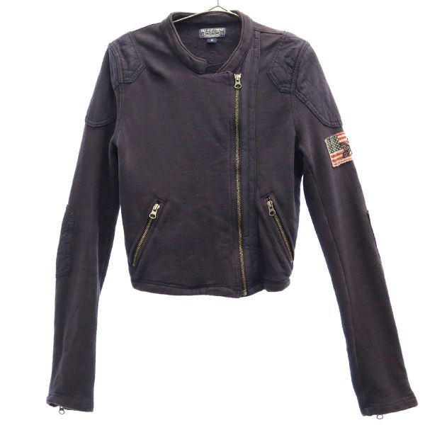 POLO JEANS COMPANY ポロ ジーンズ カンパニー コットン ライダースジャケット M ネイビー レディース