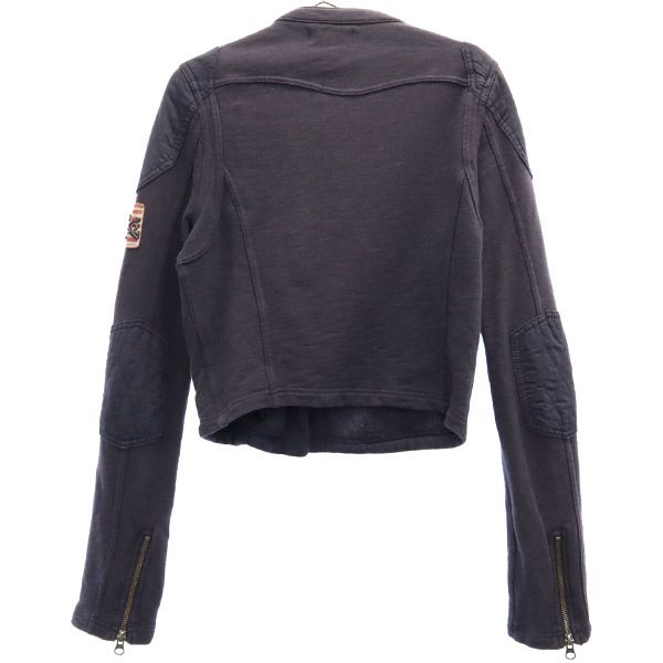 POLO JEANS COMPANY ポロ ジーンズ カンパニー コットン ライダースジャケット M ネイビー レディース