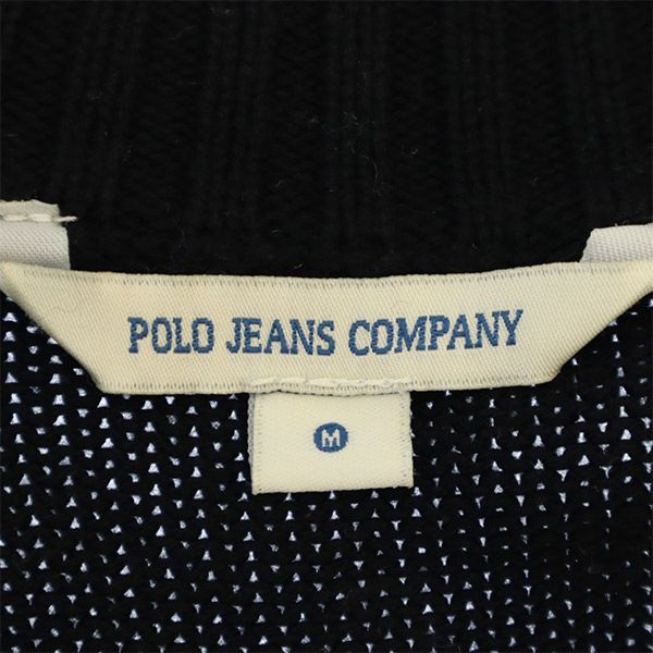 POLO JEANS COMPANY ポロ ジーンズ カンパニー フルジップ コットン ニットジャケット M ブラック レディース